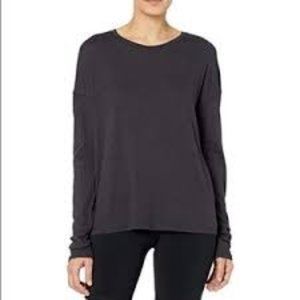 ALO YOGA Falls Long Sleeve Top Black NWT